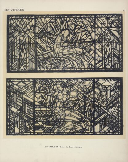 1, Le luxe ; 2, Les artes, au Pavillon de la Société Anonyme Mauméjean Frères by Jacques Gruber