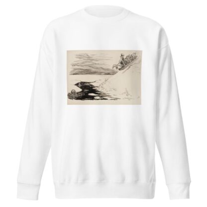 Several men on a toboggan slide down a slope towards a hole in the ice below by William Henry Walker Sweatshirt