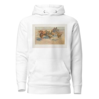 Downing the high header by Frederic Remington Hoodie