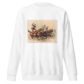 Standing horseback riders by Strobridge & Co. Lith Sweatshirt