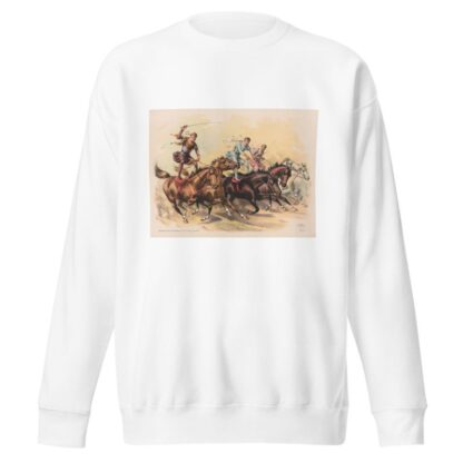 Standing horseback riders by Strobridge & Co. Lith Sweatshirt