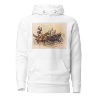 Standing horseback riders by Strobridge & Co. Lith Hoodie