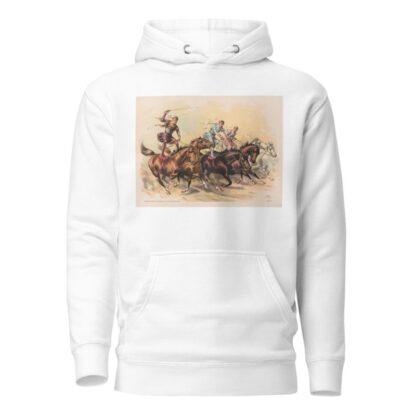 Standing horseback riders by Strobridge & Co. Lith Hoodie