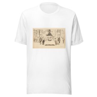 A fancy dinner party where only two guests are seated, eating. The rest stand and watch them. by William Henry Walker T-Shirt