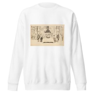 A fancy dinner party where only two guests are seated, eating. The rest stand and watch them. by William Henry Walker Sweatshirt