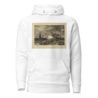 The White Squadron’s Farewell Salute to the Body of John Ericsson, New York Bay, August 23, 1890 by Edward Moran Hoodie