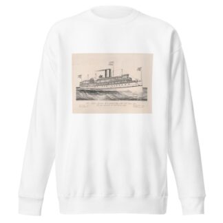 New palace steamer Pilgrim, of the Fall River line; The Iron Monarch of Long Island Sound by Currier & Ives. Sweatshirt