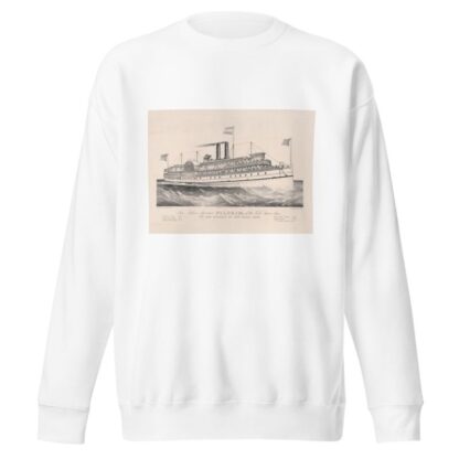New palace steamer Pilgrim, of the Fall River line; The Iron Monarch of Long Island Sound by Currier & Ives. Sweatshirt