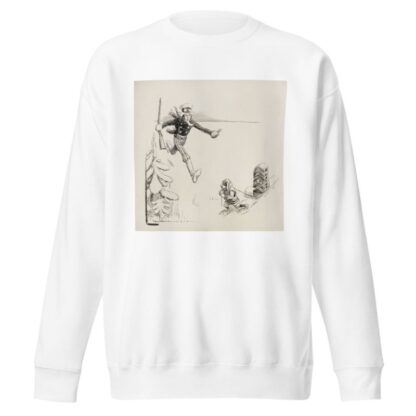 Uncle Sam runs to stop a small man, representing Canada, who is moving the 1825 Alaska Boundary Monument. by William Henry Walker Sweatshirt