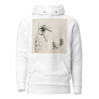 Uncle Sam runs to stop a small man, representing Canada, who is moving the 1825 Alaska Boundary Monument. by William Henry Walker Hoodie