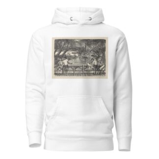 Fishing in the Park by Richard Lindsey William Hoodie