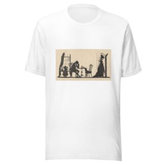 Silhouet van de familie en de vrouw die vertrekt by Nelly Bodenheim T-Shirt