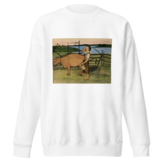Morning Milking by Hugo Simberg Sweatshirt