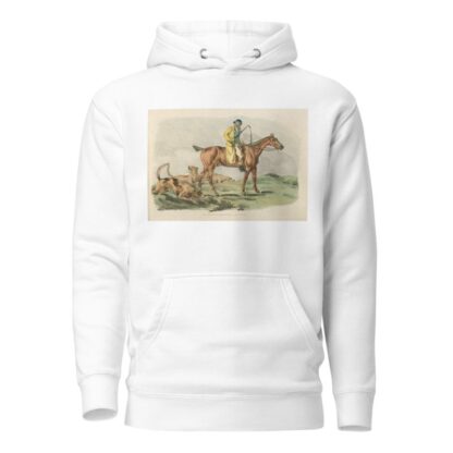 Mounted hunter with three hounds running behind by Henry Thomas Alken Hoodie
