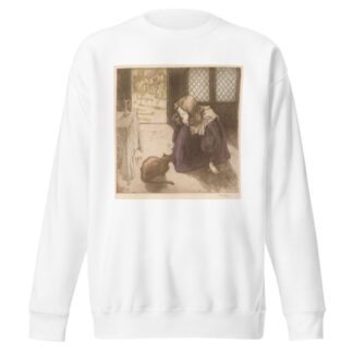 Interior, Little Girl with Cat by Alfredo Müller Sweatshirt