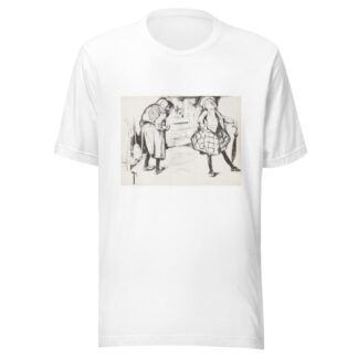 A wealthy girl turns up her nose at a poor girl, who is carrying a baby on her back. by Rose Cecil O'Neill T-Shirt