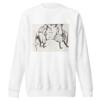 A wealthy girl turns up her nose at a poor girl, who is carrying a baby on her back. by Rose Cecil O'Neill Sweatshirt