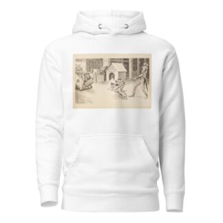 Uncle Sam with U.S. Custom Officials depicted as attack dogs, confronting passengers as they disembark from a ship after a world cruise. by William Henry Walker Hoodie