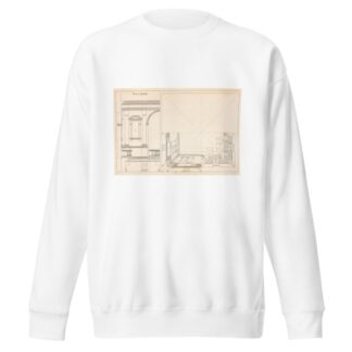 An horizontal projection of architecture in a square ceiling by Andrea Pozzo Sweatshirt
