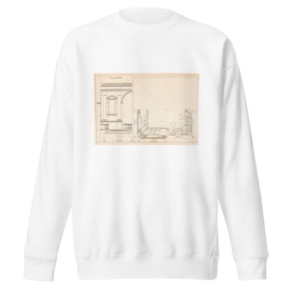 An horizontal projection of architecture in a square ceiling by Andrea Pozzo Sweatshirt