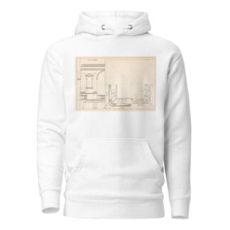 An horizontal projection of architecture in a square ceiling by Andrea Pozzo Hoodie