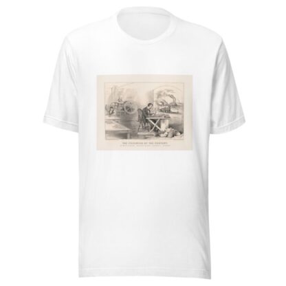 The progress of the century – the lightning steam press, the electric telegraph, the locomotive, [and] the steamboat by Currier & Ives. T-Shirt