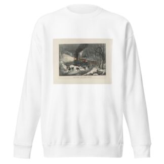 American railroad scene; snowbound by Currier & Ives. Sweatshirt