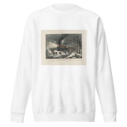 American railroad scene; snowbound by Currier & Ives. Sweatshirt