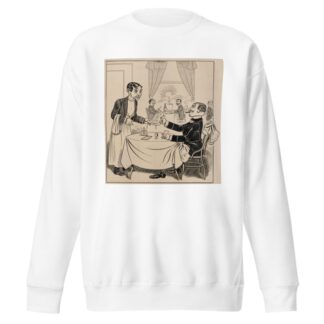 Chivalrous man inadvertently swapping his coat with a woman’s Pl.6 by Franklin Morris Howarth Sweatshirt
