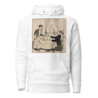 Chivalrous man inadvertently swapping his coat with a woman’s Pl.6 by Franklin Morris Howarth Hoodie