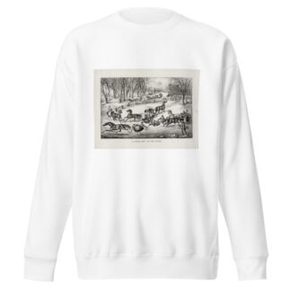 A ‘spill out’ on the snow by Currier & Ives. Sweatshirt