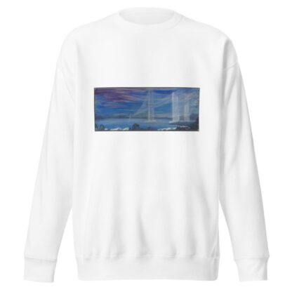 Suspension Bridge over Sea, Violet Sky by Anonymous Sweatshirt