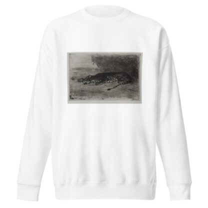 Tiger Sleeping at the Entrance to His Lair by Eugène Delacroix Sweatshirt
