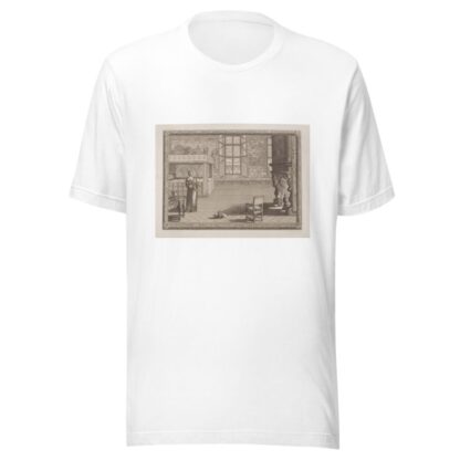 Scene of woman in a bedroom holding a tray with a glass by André-Charles Boulle T-Shirt
