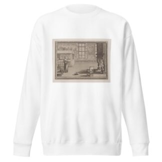 Scene of woman in a bedroom holding a tray with a glass by André-Charles Boulle Sweatshirt