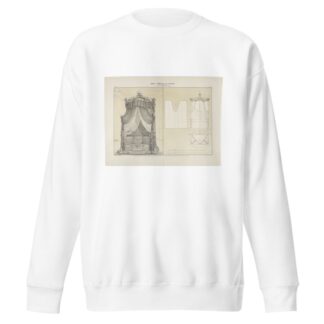 Coupe de rideaux froncés sur un châssis de mileu cintré en élévation sur les trois faces et sure les courbes montantes soutenant le châssis. by Jules Verdellet Sweatshirt