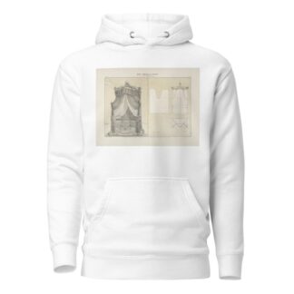 Coupe de rideaux froncés sur un châssis de mileu cintré en élévation sur les trois faces et sure les courbes montantes soutenant le châssis. by Jules Verdellet Hoodie