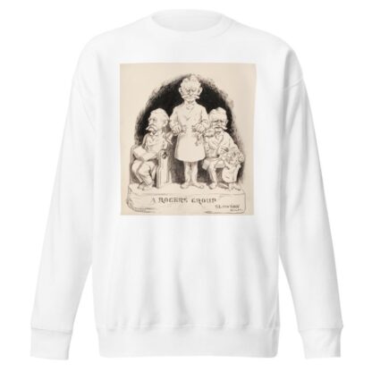 A sculpture of the same man reading, tearing a man in half, and giving another man a coin by William Henry Walker Sweatshirt