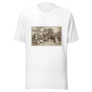 A motorist pleads for his life as a crowd prepares to lynch him for causing an accident with a horse and wagon, killing a woman. by William Henry Walker T-Shirt