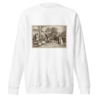 A motorist pleads for his life as a crowd prepares to lynch him for causing an accident with a horse and wagon, killing a woman. by William Henry Walker Sweatshirt