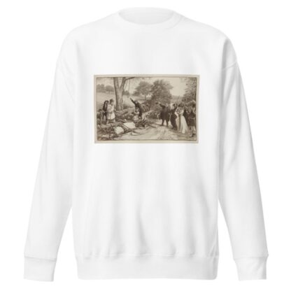 A motorist pleads for his life as a crowd prepares to lynch him for causing an accident with a horse and wagon, killing a woman. by William Henry Walker Sweatshirt