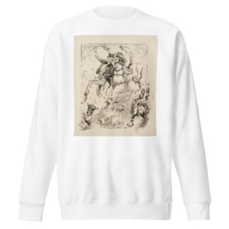 Uncle Sam and a woman representing Britain walk arm-in-arm in a procession, carrying each other’s flags. by William Henry Walker Sweatshirt