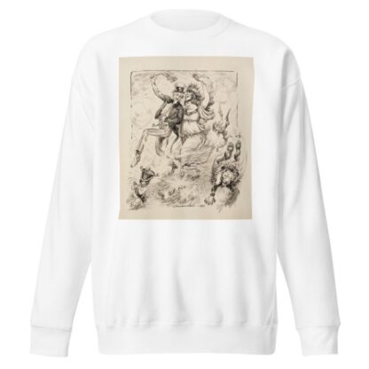 Uncle Sam and a woman representing Britain walk arm-in-arm in a procession, carrying each other’s flags. by William Henry Walker Sweatshirt