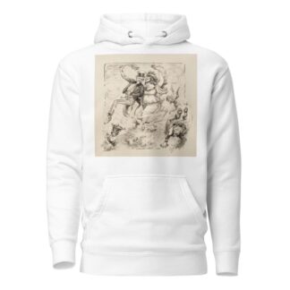 Uncle Sam and a woman representing Britain walk arm-in-arm in a procession, carrying each other’s flags. by William Henry Walker Hoodie