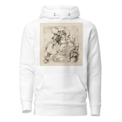 Uncle Sam and a woman representing Britain walk arm-in-arm in a procession, carrying each other’s flags. by William Henry Walker Hoodie