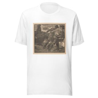 Arbeiders met touwen op oever by Johannes Josephus Aarts T-Shirt
