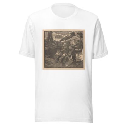 Arbeiders met touwen op oever by Johannes Josephus Aarts T-Shirt