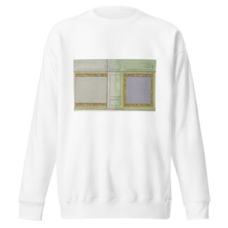 Ontwerp voor kamerversiering met twee rechthoekige panelen in paars en grijs by Abraham Meertens Sweatshirt