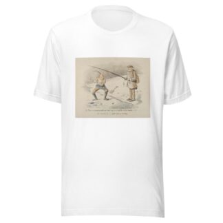 The Pike is a voracious fish and bites readily in the Winter months–Old Gentleman is VERY fond of fishing by John Leech T-Shirt