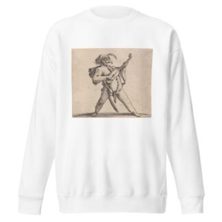 Le comédien masqué, avec lunettes, et jouant de la guitare by Jacques Callot Sweatshirt